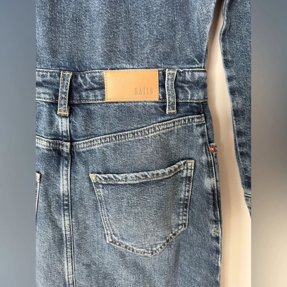 NWT Rails Beverly 100% Cotton Button Front Denim Long Sleeve Dress in West Coast - Picture 12 of 16